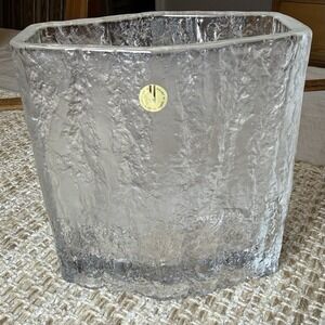 Vintage 1960's 1970's Hoya Corporation MCM Ice Glass Vase Ice Bucket Japan